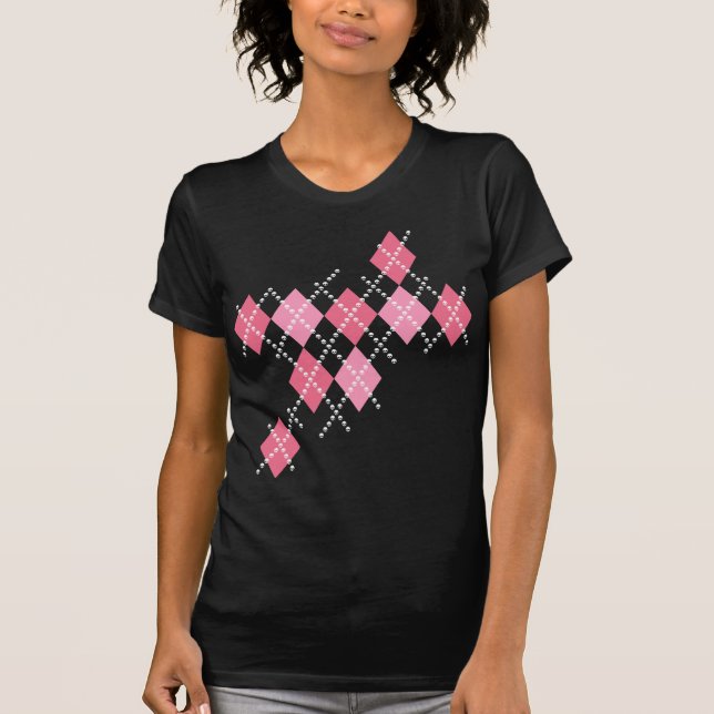 Pink Skull Argyle T-Shirt (Front)
