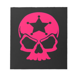 Pink Skull (black background) Notepad