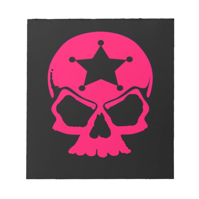 Pink Skull (black background) Notepad (Front)