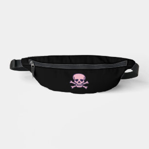 Pink Skull black fanny pack