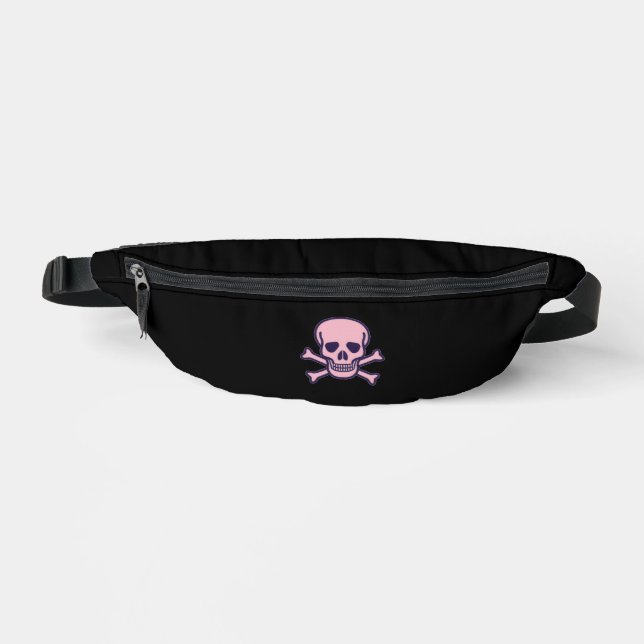 Pink Skull black fanny pack (Front)