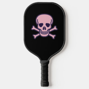 Pink Skull black pickleball paddle