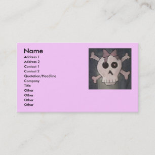 Pink Skull Business Cards