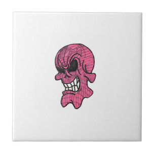 Pink Skull Ceramic Tile