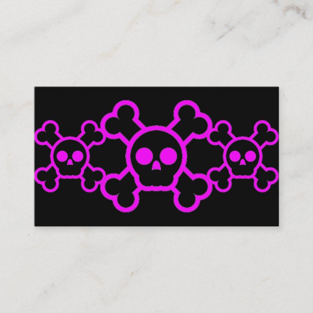 Pink Skull & Crossbones Business Card (Front)