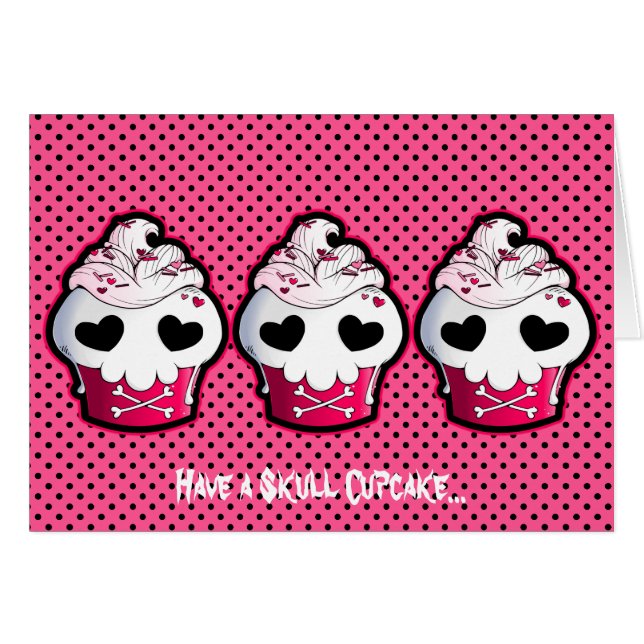 Pink Skull Cupcake (Front Horizontal)