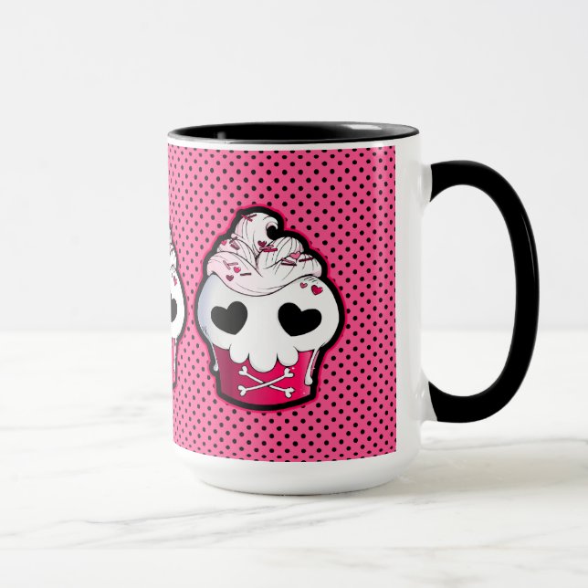 Pink Skull Cupcake Mug (Right)