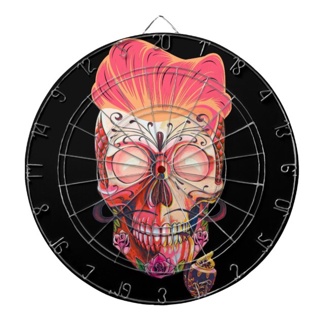 pink skull dartboard (Front)