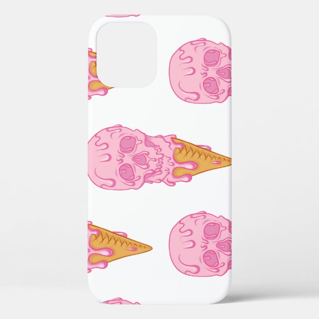 Pink skull ice cream, seamless pattern. Case-Mate iPhone case (Back)