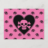 Pink Skull in Heart