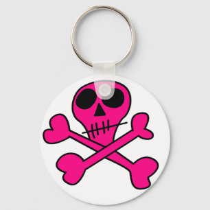 pink skull key ring