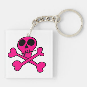 pink skull key ring