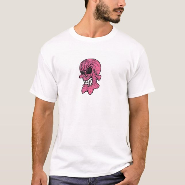 Pink Skull Men's Basic T-Shirt (Front)
