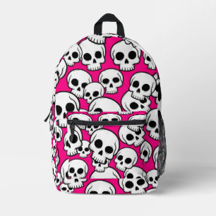 Pink Skull Pattern Backpack