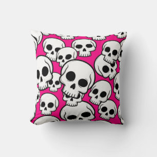 Pink Skull Pattern Cushion