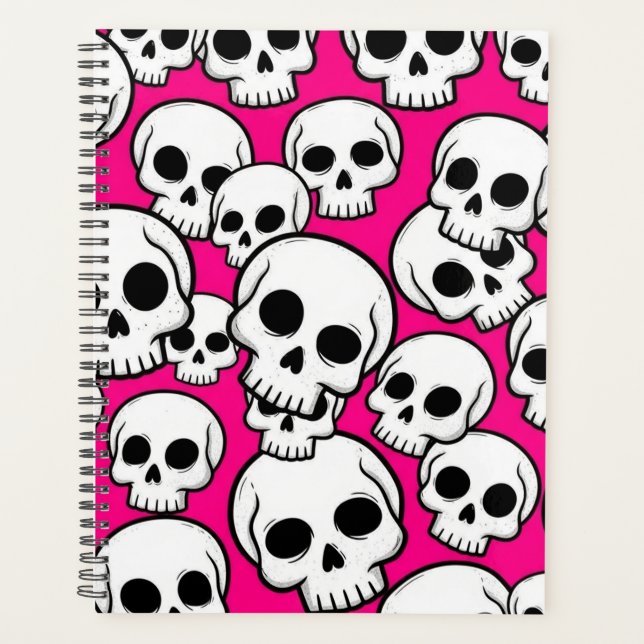 Pink Skull Pattern Planner (Front)