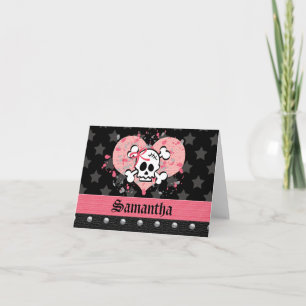 Pink Skull Personalised Note Cards