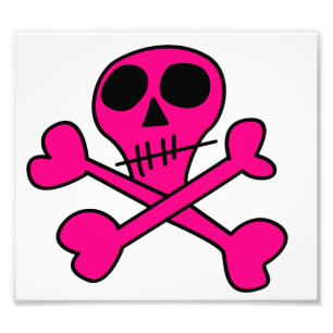 pink skull photo print