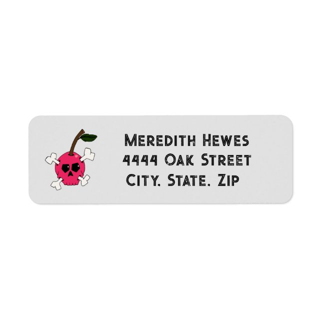 Pink Skull Return Address Labels (Front)