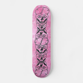 Pink skull skateboard deck