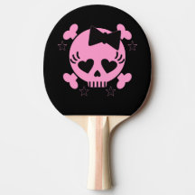 Pink Skull Table Tennis Racket