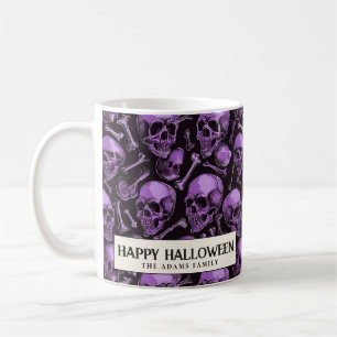 Pink Skulls and Black Halloween Coffee Mug