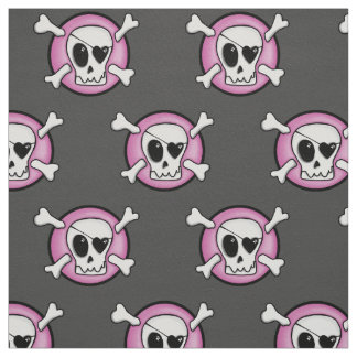 Pink Skulls Fabric