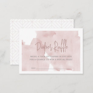 Pink Sky Baby Shower Diaper Raffle Ticket Enclosure Card