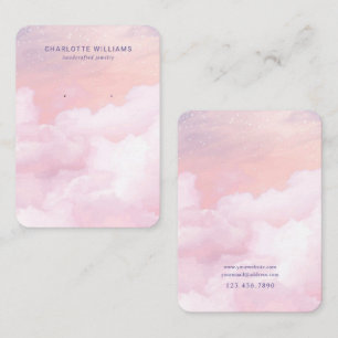 Pink Sky Cloud Custom Jewellery Display Card
