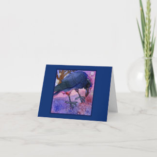 Pink Sky Crow Notecard