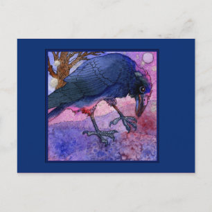 Pink Sky Crow Postcard