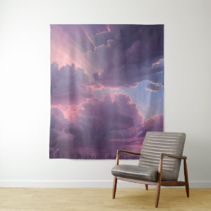 Pink Sky Drama Tapestry