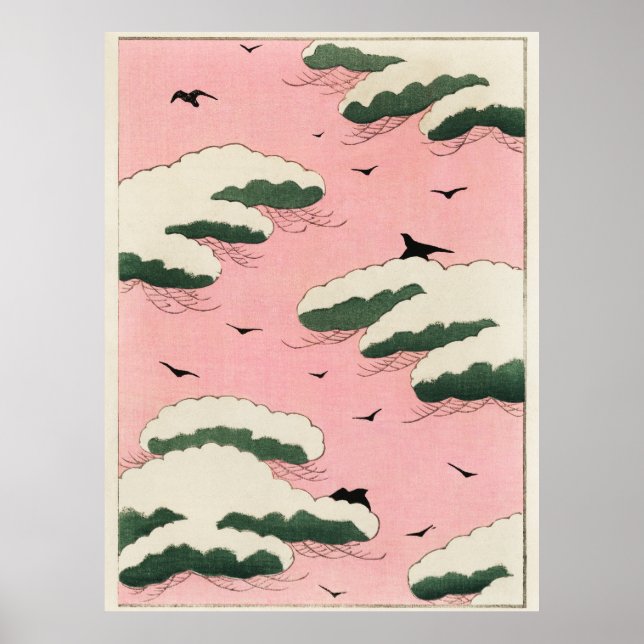 Pink Sky Illustration Poster (Front)
