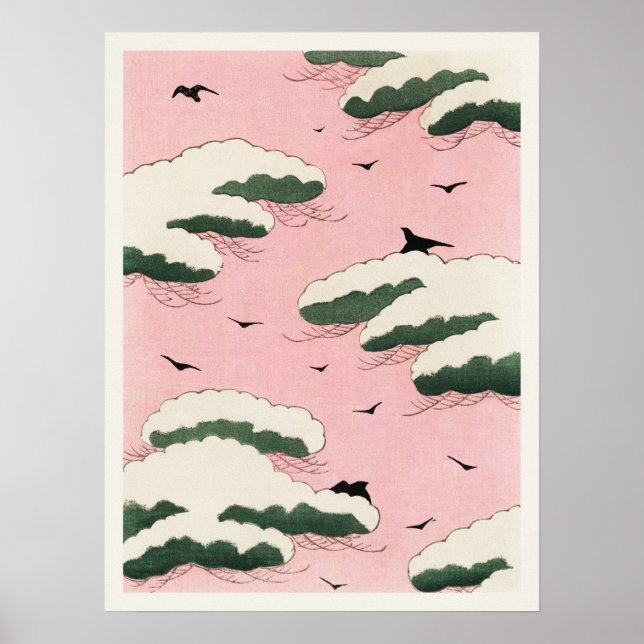 Pink Sky Shin Bijutsukai Vintage Japanese Art Poster (Front)