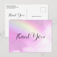 Pink Sky with Lemon Yellow Rainbow Thank You