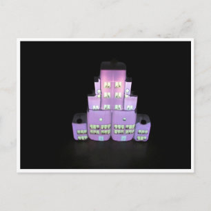 pink skyscraper postcard