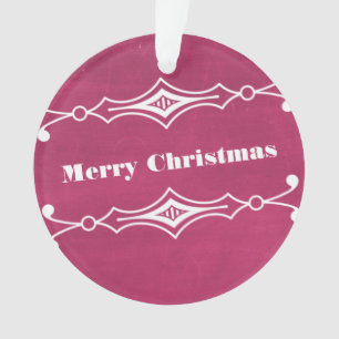 Pink Slanted Chalkboard Holiday Acrylic Ornament