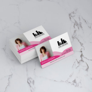 Pink Slopes Realtor Photo & Logo Business Card