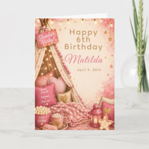 Pink Slumber Party Celebration Card