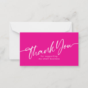 Pink Small Business Thank You For Supporting Card