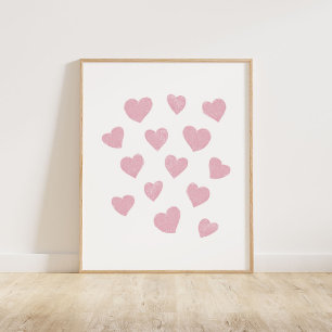 Pink Small Hearts Poster