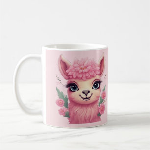 Pink Smiling Baby Lama Coffee Mug
