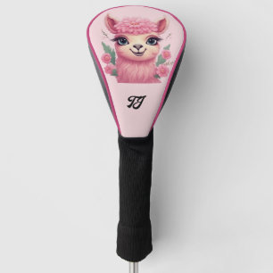 Pink Smiling Baby Lama Golf Head Cover