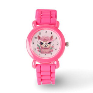 Pink Smiling Baby Lama Watch