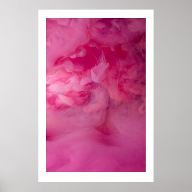Pink Smoke Abstract Art Prints Scandi Geometric (Front)