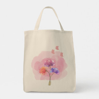 Pink Smoke Floral Tote Bag with Butterflies – Eleg