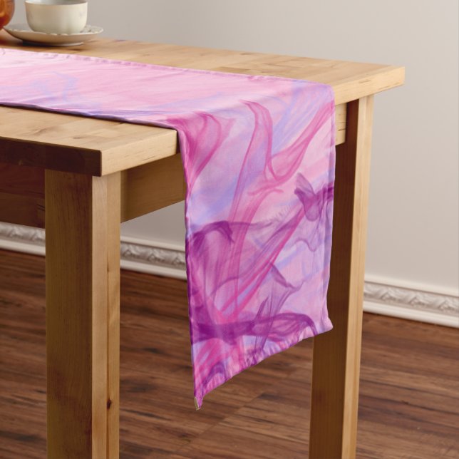 PINK SMOKE - Modern and abstract Fractal Art - Long Table Runner (In Situ)