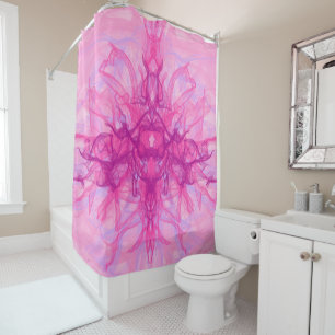 PINK SMOKE - Modern and abstract Fractal Art - Shower Curtain