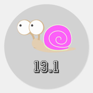 Pink Snail 13.1 (half marathon) Classic Round Sticker