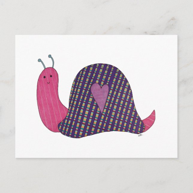 Pink Snail Postcard (Front)